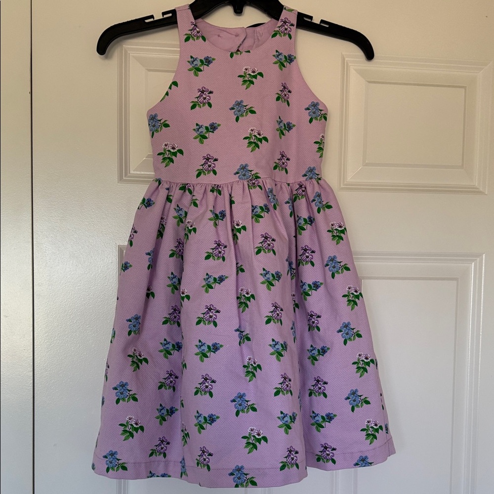 Janie and Jack Girls Cotton Lavender Floral Tulle Dress Size 6- Worn twice